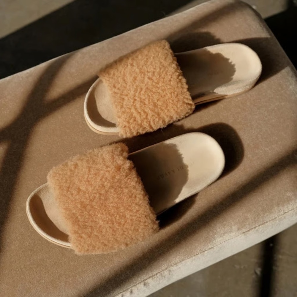 Jenni Kayne Shearling Slide Sandal size 37/7 NWT
